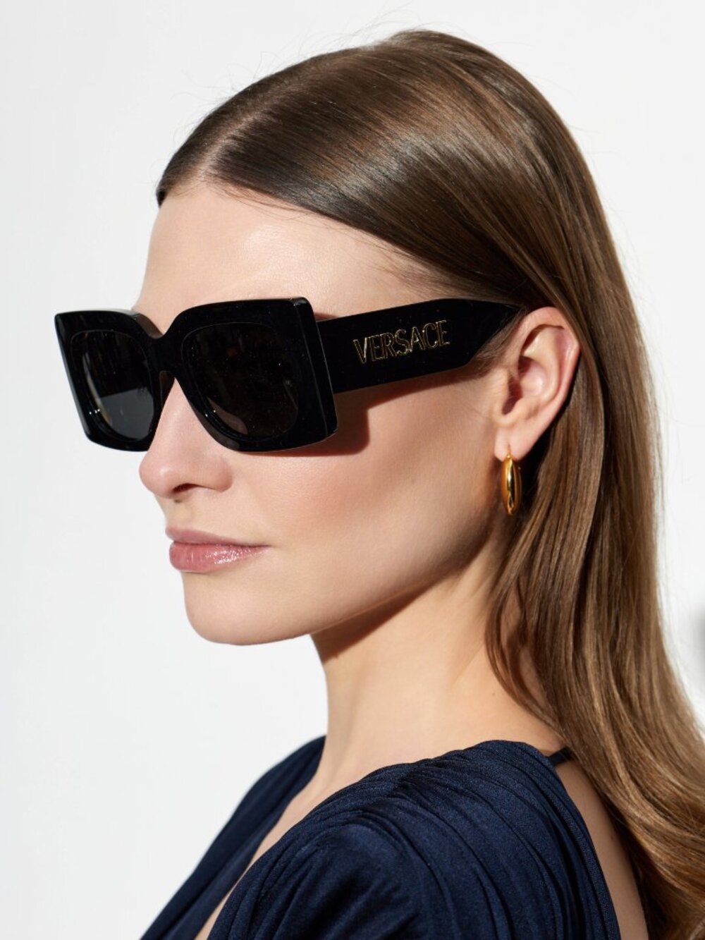 NEW VERSACE VE4496U GB1/87 BLACK DARK GREY SUNGLASSES 54-21-140 AUTHENTIC - Picture 2 of 7